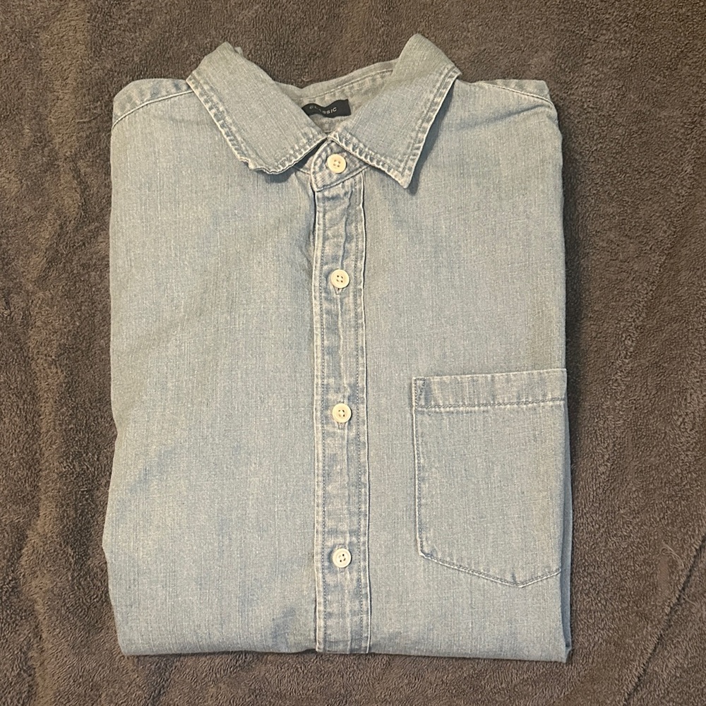 J. Crew Light Blue Denim Button-Down Shirt